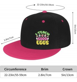 I Teach Good Eggs Snapback Hats for Men Women Hat Baseball Cap Flat Bill Visor White Hat Pink $10.84 Baseball Caps