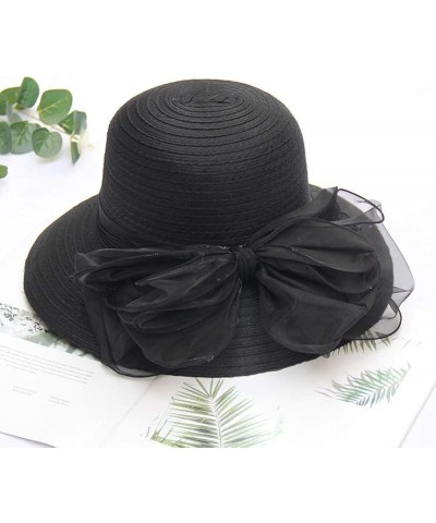 Women's Church Fascinator Bridal Tea Party Wedding Hat Baseball Caps for Toddlers Girls Black 10 $7.64 Baseball Caps