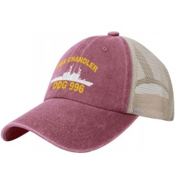 USS Chandler DDG 996 Flag Baseball Caps-Denim Hats Cowboy Knit hat Fisherman's hat Red $16.60 Baseball Caps