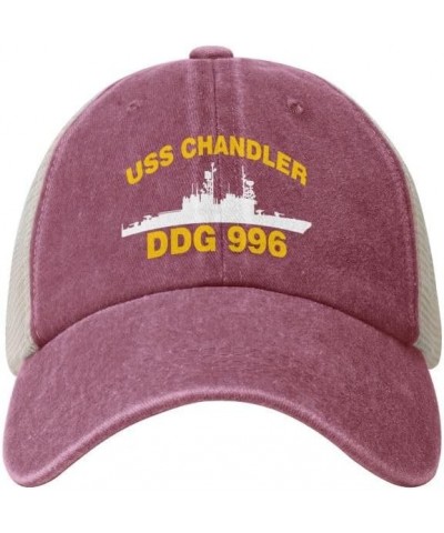 USS Chandler DDG 996 Flag Baseball Caps-Denim Hats Cowboy Knit hat Fisherman's hat Red $16.60 Baseball Caps