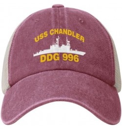 USS Chandler DDG 996 Flag Baseball Caps-Denim Hats Cowboy Knit hat Fisherman's hat Red $16.60 Baseball Caps