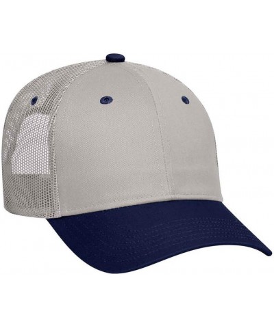 6 Panel Blend Twill Structured Low Profile Mesh Back Snapback Trucker Hat Navy/Gray $10.15 Baseball Caps