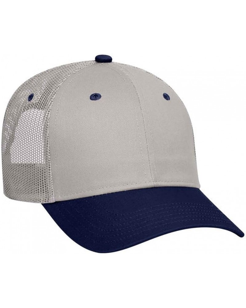 6 Panel Blend Twill Structured Low Profile Mesh Back Snapback Trucker Hat Navy/Gray $10.15 Baseball Caps