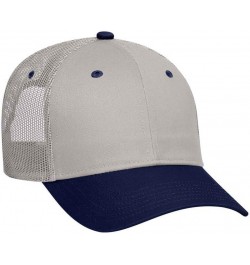 6 Panel Blend Twill Structured Low Profile Mesh Back Snapback Trucker Hat Navy/Gray $10.15 Baseball Caps