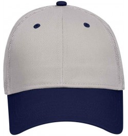 6 Panel Blend Twill Structured Low Profile Mesh Back Snapback Trucker Hat Navy/Gray $10.15 Baseball Caps