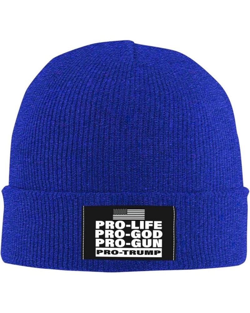 Pro Life Pro Gun Pro God Pro Trump Beanie Hat Men Winter Knit Hat Women Slouchy Skull Cap Sleep Cap Hedging Hat Black Blue $1...