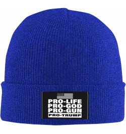 Pro Life Pro Gun Pro God Pro Trump Beanie Hat Men Winter Knit Hat Women Slouchy Skull Cap Sleep Cap Hedging Hat Black Blue $1...