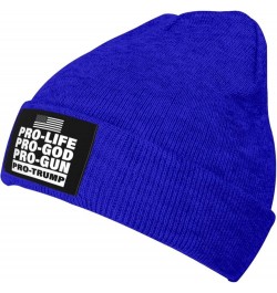 Pro Life Pro Gun Pro God Pro Trump Beanie Hat Men Winter Knit Hat Women Slouchy Skull Cap Sleep Cap Hedging Hat Black Blue $1...