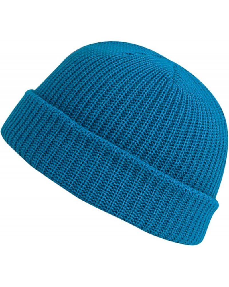 World of Hat Warm Unisex Thick Hat Knitted All- Fashion Color Winter Baseball Caps Couple Caps for Him and Her Blue $7.06 Bas...