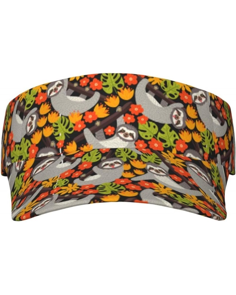 Sloth with Donuts1 Ladies Visor Hat Golf Visor Sport Sun Visor Hats for Women and Men Sloth on the Branch $8.39 Visors