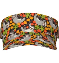 Sloth with Donuts1 Ladies Visor Hat Golf Visor Sport Sun Visor Hats for Women and Men Sloth on the Branch $8.39 Visors