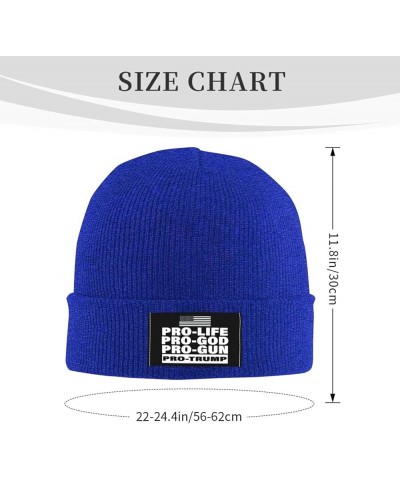 Pro Life Pro Gun Pro God Pro Trump Beanie Hat Men Winter Knit Hat Women Slouchy Skull Cap Sleep Cap Hedging Hat Black Blue $1...