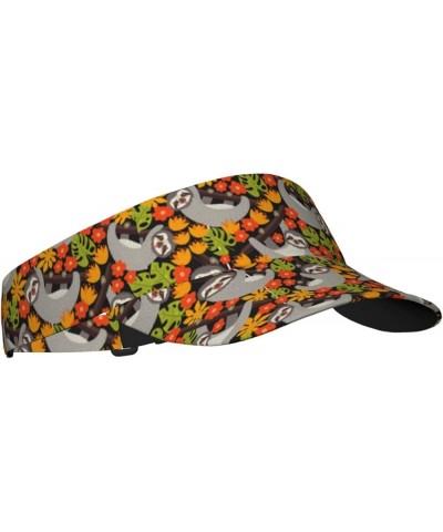 Sloth with Donuts1 Ladies Visor Hat Golf Visor Sport Sun Visor Hats for Women and Men Sloth on the Branch $8.39 Visors