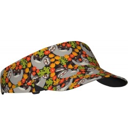 Sloth with Donuts1 Ladies Visor Hat Golf Visor Sport Sun Visor Hats for Women and Men Sloth on the Branch $8.39 Visors