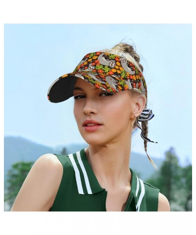 Sloth with Donuts1 Ladies Visor Hat Golf Visor Sport Sun Visor Hats for Women and Men Sloth on the Branch $8.39 Visors