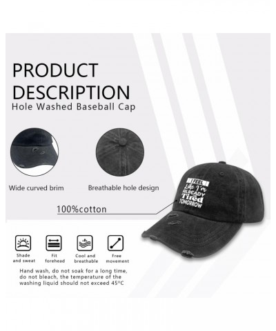 I Feel Like I'm Already Tired Tomorrow Hat for Women Washed Distressed Baseball Cap Vintage Washed $11.03 Baseball Caps