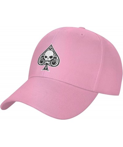 Poker Ace of Spades Baseball Cap Men Women - Dad Hat Adjustable Classic Plain Black Pink $10.46 Baseball Caps