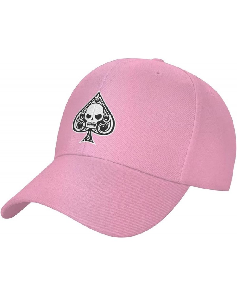 Poker Ace of Spades Baseball Cap Men Women - Dad Hat Adjustable Classic Plain Black Pink $10.46 Baseball Caps