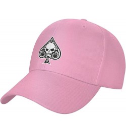 Poker Ace of Spades Baseball Cap Men Women - Dad Hat Adjustable Classic Plain Black Pink $10.46 Baseball Caps