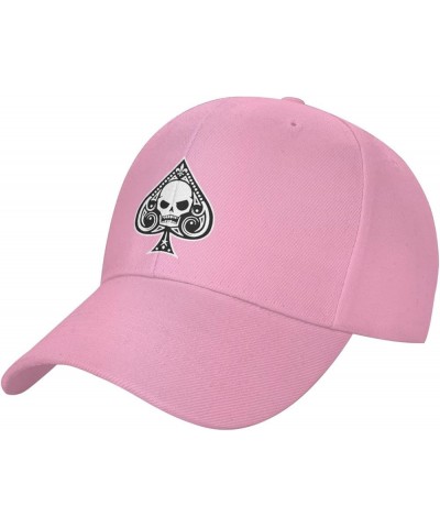 Poker Ace of Spades Baseball Cap Men Women - Dad Hat Adjustable Classic Plain Black Pink $10.46 Baseball Caps