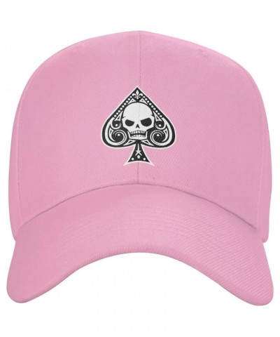 Poker Ace of Spades Baseball Cap Men Women - Dad Hat Adjustable Classic Plain Black Pink $10.46 Baseball Caps