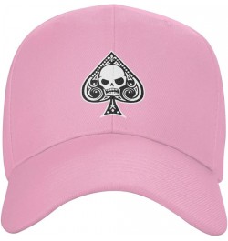 Poker Ace of Spades Baseball Cap Men Women - Dad Hat Adjustable Classic Plain Black Pink $10.46 Baseball Caps