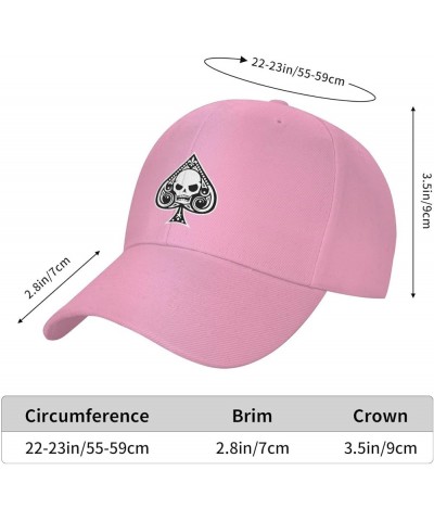 Poker Ace of Spades Baseball Cap Men Women - Dad Hat Adjustable Classic Plain Black Pink $10.46 Baseball Caps