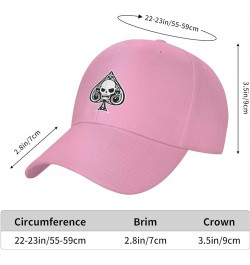 Poker Ace of Spades Baseball Cap Men Women - Dad Hat Adjustable Classic Plain Black Pink $10.46 Baseball Caps