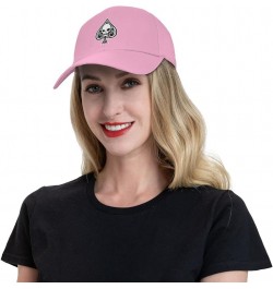 Poker Ace of Spades Baseball Cap Men Women - Dad Hat Adjustable Classic Plain Black Pink $10.46 Baseball Caps