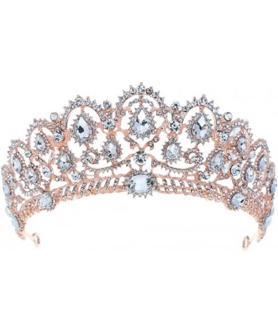 Vintage King Hair hairband Pearl Crystal Tiara Crown With Comb Headband Bridal Rhinestone Diadem Rose Gold No Comb $11.04 Hea...