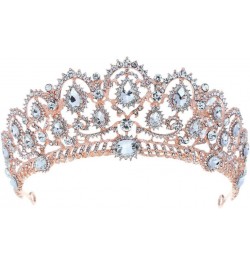 Vintage King Hair hairband Pearl Crystal Tiara Crown With Comb Headband Bridal Rhinestone Diadem Rose Gold No Comb $11.04 Hea...