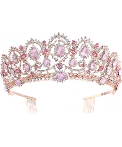 Vintage King Hair hairband Pearl Crystal Tiara Crown With Comb Headband Bridal Rhinestone Diadem Rose Gold No Comb $11.04 Hea...