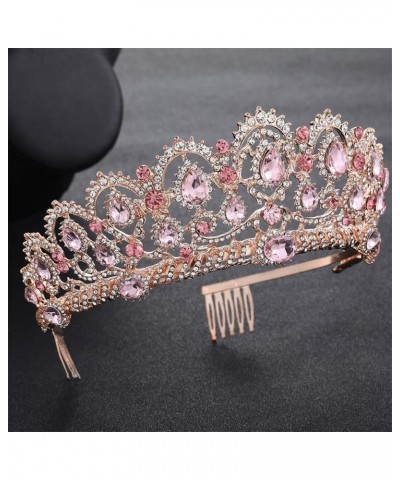 Vintage King Hair hairband Pearl Crystal Tiara Crown With Comb Headband Bridal Rhinestone Diadem Rose Gold No Comb $11.04 Hea...