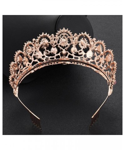 Vintage King Hair hairband Pearl Crystal Tiara Crown With Comb Headband Bridal Rhinestone Diadem Rose Gold No Comb $11.04 Hea...