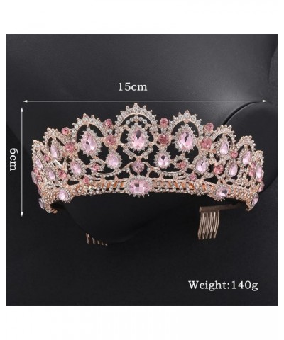 Vintage King Hair hairband Pearl Crystal Tiara Crown With Comb Headband Bridal Rhinestone Diadem Rose Gold No Comb $11.04 Hea...