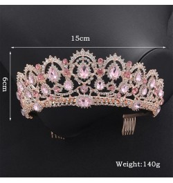 Vintage King Hair hairband Pearl Crystal Tiara Crown With Comb Headband Bridal Rhinestone Diadem Rose Gold No Comb $11.04 Hea...