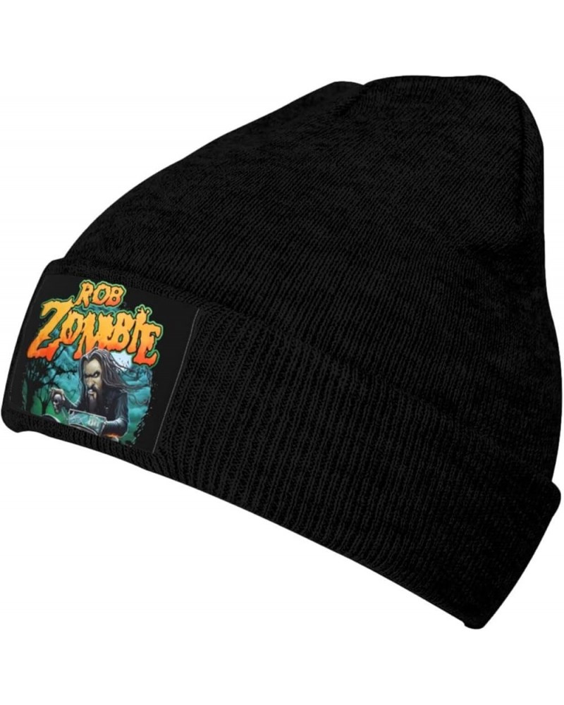 Rob Music and Zombie Beanie Hat Knit Cuffed Skull Cap Roll-up Warm Stocking Hats Unisex Thermal Hats Black Black $9.24 Skulli...