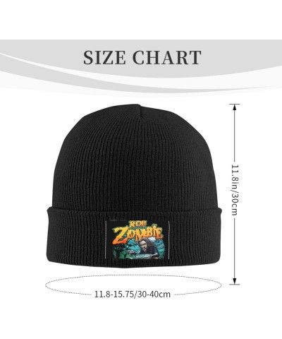 Rob Music and Zombie Beanie Hat Knit Cuffed Skull Cap Roll-up Warm Stocking Hats Unisex Thermal Hats Black Black $9.24 Skulli...