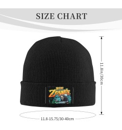 Rob Music and Zombie Beanie Hat Knit Cuffed Skull Cap Roll-up Warm Stocking Hats Unisex Thermal Hats Black Black $9.24 Skulli...