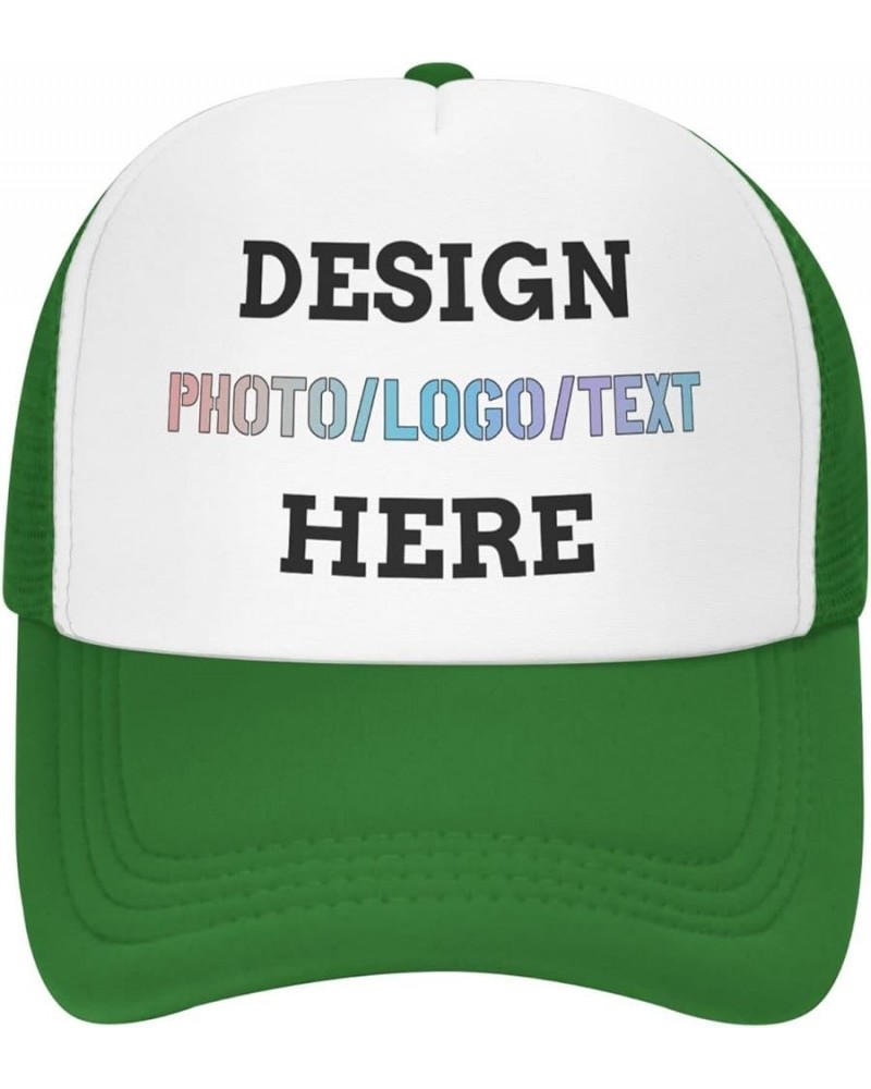 Custom Hat Design Your Own,Classics Personalized Hats for Women Adjustable Customizable Hats for Men Youth Green $7.78 Baseba...