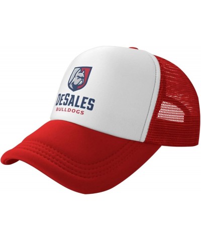 DeSales University Logo Trucker Hats for Both Men and Women - Mesh Baseball Snapback Hats Red $23.81 Baseball Caps