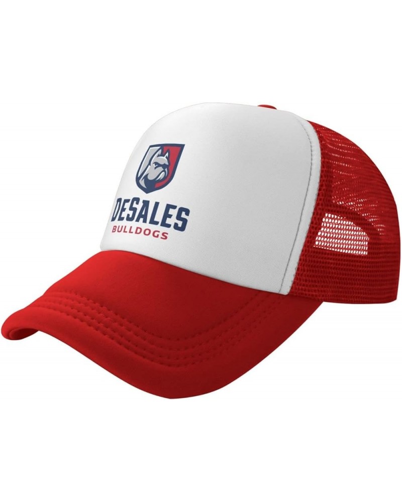 DeSales University Logo Trucker Hats for Both Men and Women - Mesh Baseball Snapback Hats Red $23.81 Baseball Caps