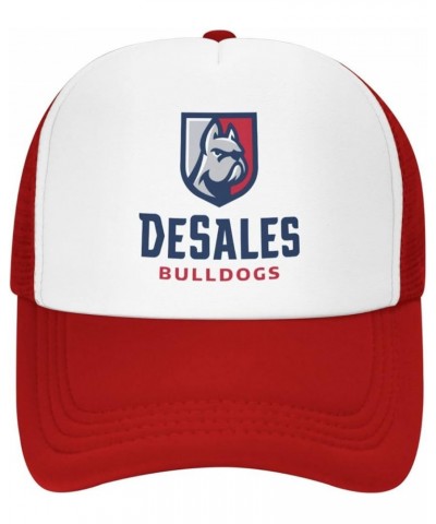 DeSales University Logo Trucker Hats for Both Men and Women - Mesh Baseball Snapback Hats Red $23.81 Baseball Caps