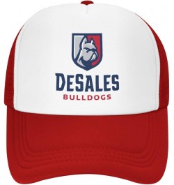 DeSales University Logo Trucker Hats for Both Men and Women - Mesh Baseball Snapback Hats Red $23.81 Baseball Caps