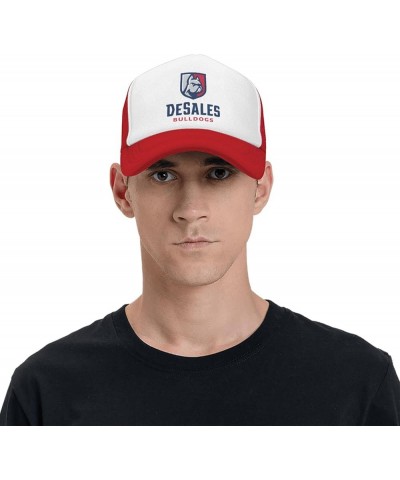 DeSales University Logo Trucker Hats for Both Men and Women - Mesh Baseball Snapback Hats Red $23.81 Baseball Caps