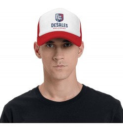 DeSales University Logo Trucker Hats for Both Men and Women - Mesh Baseball Snapback Hats Red $23.81 Baseball Caps