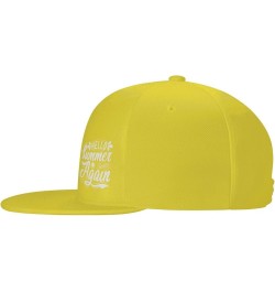 Hello Summer We Met Again Unisex Snapback Hat Classic Fashion Trucker Adjustable Brim Baseball Cap Yellow $9.78 Baseball Caps