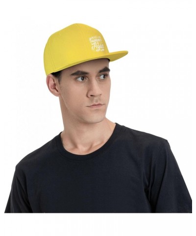 Hello Summer We Met Again Unisex Snapback Hat Classic Fashion Trucker Adjustable Brim Baseball Cap Yellow $9.78 Baseball Caps