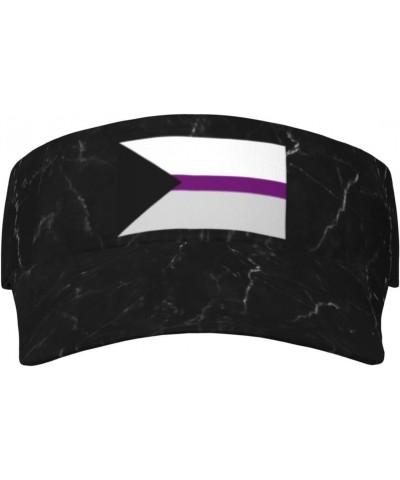 Demisexual Pride Flag LGBTQ Visor Cap Adjustable Uv Protection Sun Visor Hats Empty Top Baseball Hat for Women and Men Black ...