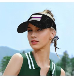 Demisexual Pride Flag LGBTQ Visor Cap Adjustable Uv Protection Sun Visor Hats Empty Top Baseball Hat for Women and Men Black ...